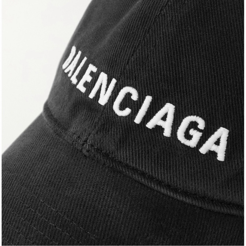 BALENCIAGA logo embroidered distressed baseball hat cap - Picture 4 of 4
